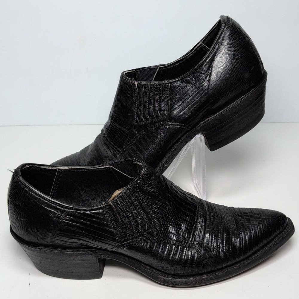 Nocona vintage Lizard Leather Women's Bootie slip on ankle boots Size 6